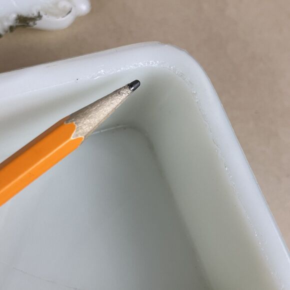 Antique Milk Glass Early Victorian White Opaque Jewelry/Vanity/Trinket Box 10x4” - Picture 12 of 16